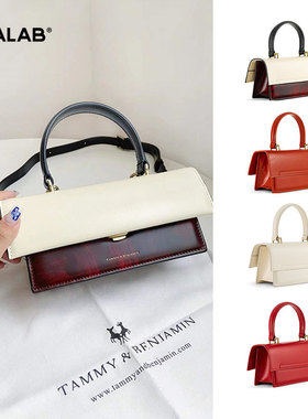 Tammy&Benjamin 新款THEA mini复古牛皮手提包翻盖法国小众设计师