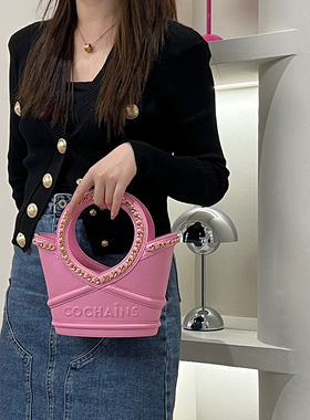 COCHAINS小众轻奢官方正品授权crown手提包女设计牛皮手挽包潮