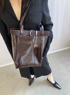 thepleasuremolecule皮带托特包真皮牛仔单肩大容量静奢电脑包tpm