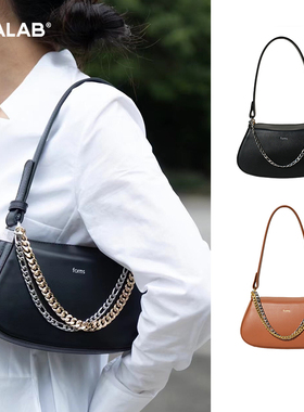 FORMS小众设计师品牌新款D-Double小号意大利牛皮包单肩腋下包