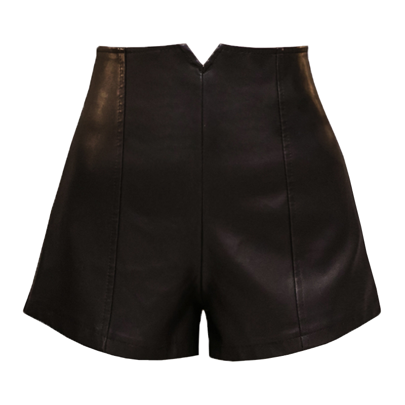 2020秋冬新款韩版皮裤百搭修身pu显瘦高腰黑色皮短裤女外穿阔腿裤