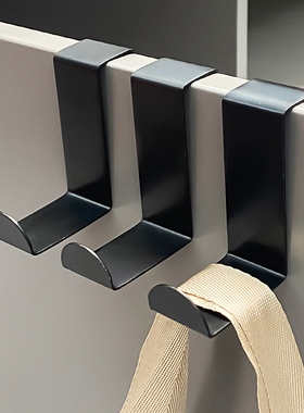 黑色不锈钢Z型挂钩家用必备门后免打孔无痕挂钩多功能收纳z型挂钩