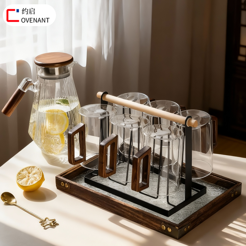 高颜值玻璃杯套装家用喝水杯子茶杯冷水壶耐高温咖啡杯大容量杯具