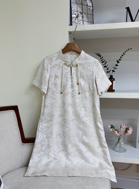 南油高端高品质定制国风改良旗袍提花连衣裙女 夏款上新A75328