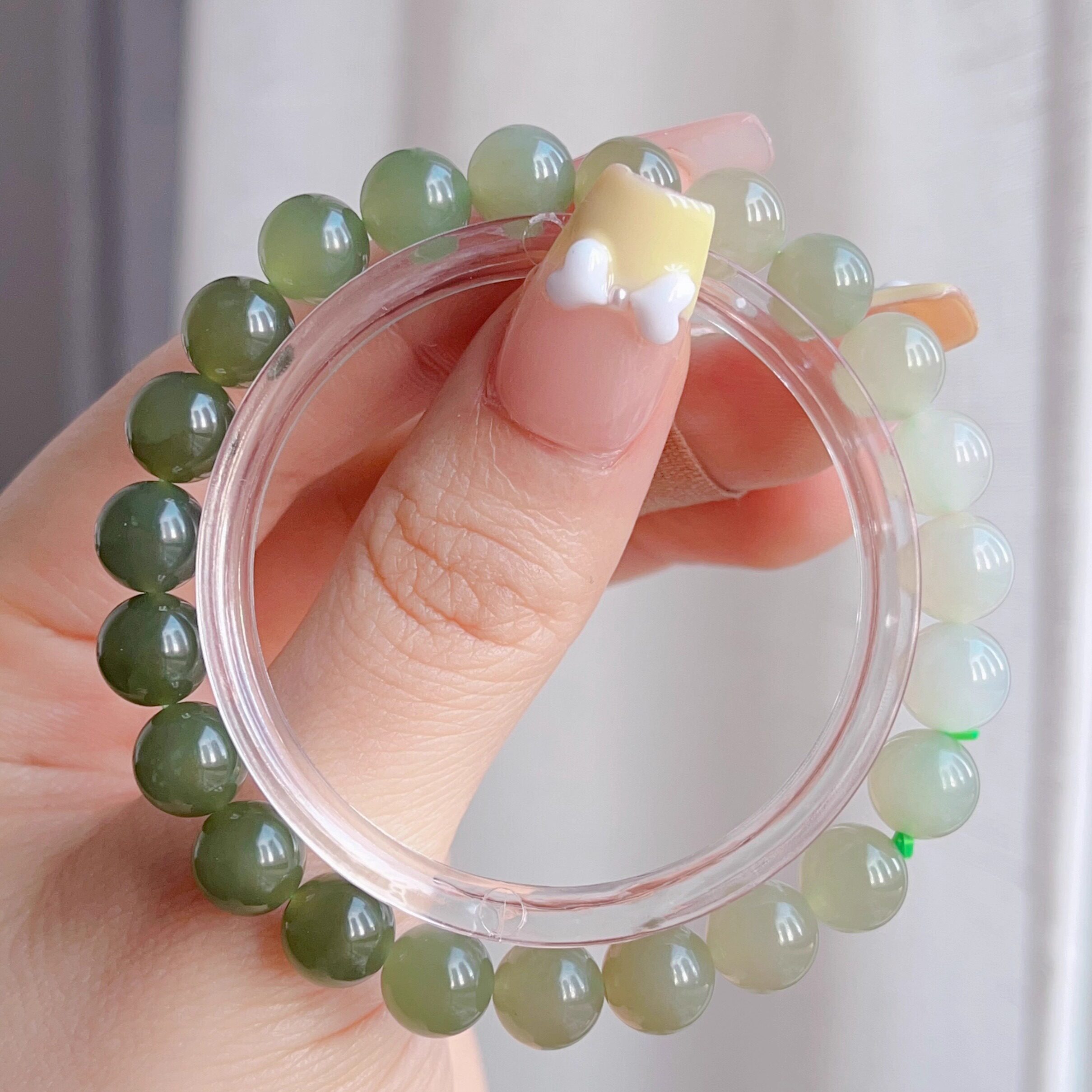 和田玉渐变晴水圆珠手串手链8mm新中式简约大气细腻油润素雅,珠宝/钻石/翡翠,手饰,淘宝优惠券,粉丝福利购,淘宝优惠卷