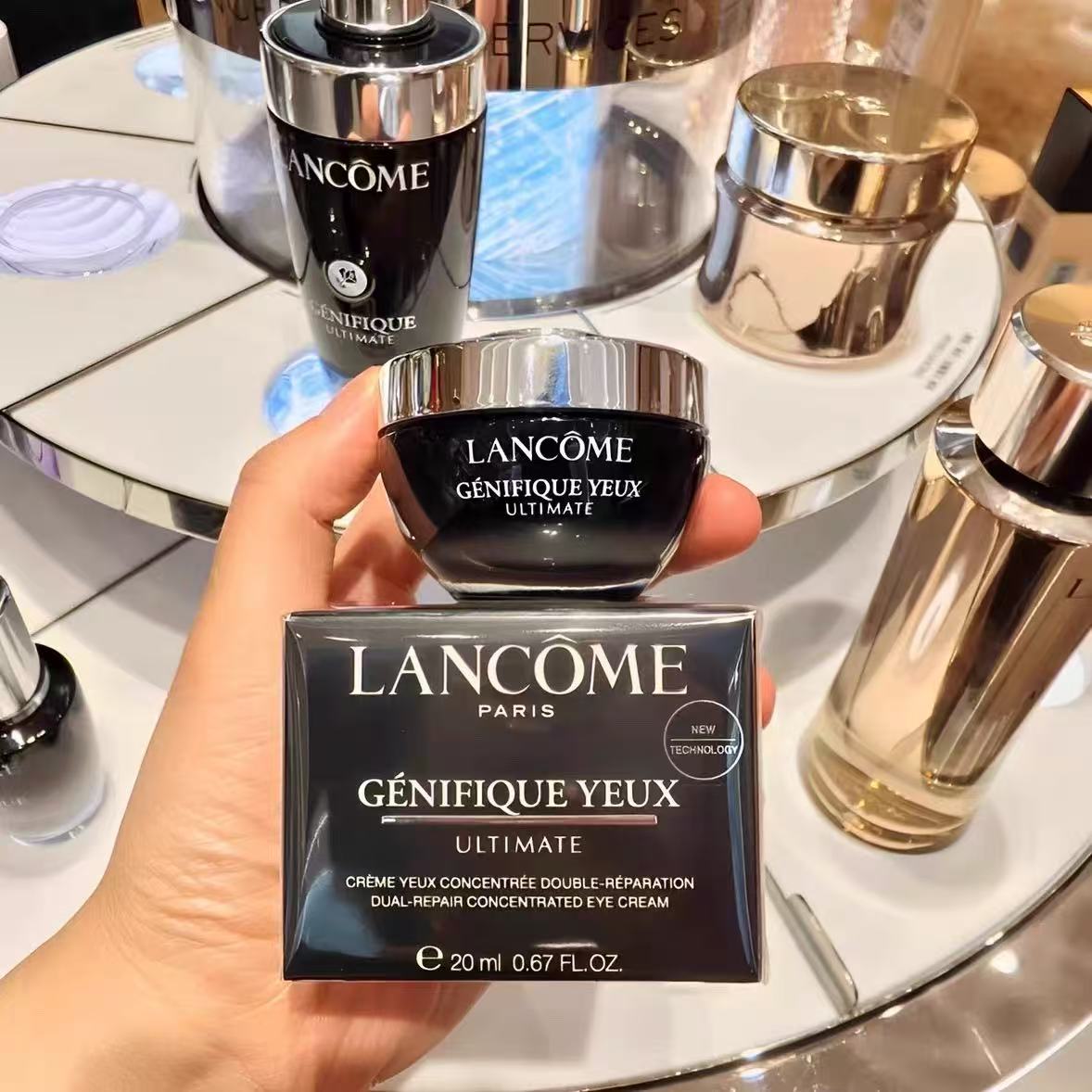 新版兰蔻肌底焕活修护小黑瓶发光超修眼霜20ml保湿淡化细纹黑眼圈