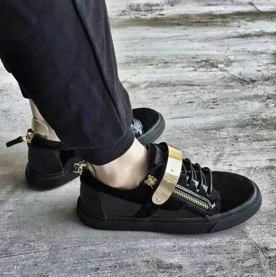 2024拉链AGZ男鞋牛皮耐磨板鞋丝绒真皮休闲黑色CL皮鞋女鞋低帮鞋