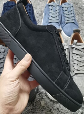 欧美新款鞋时尚CL低帮男鞋系带铆钉鞋街头情侣烫钻红底休闲板鞋潮