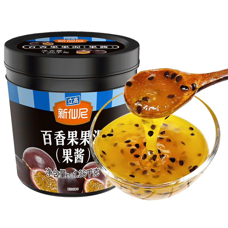 新仙尼旗舰店百香果果泥奶茶饮品店专用果酱原料批发果汁冰沙立高