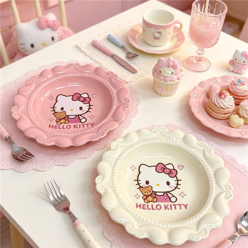 HelloKitty陶瓷浮雕可爱甜点餐盘