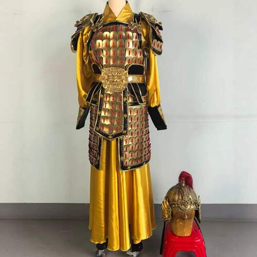 古代将军盔甲服秦汉春秋战国侍卫战E袍古装将军士兵武将铠甲演出
