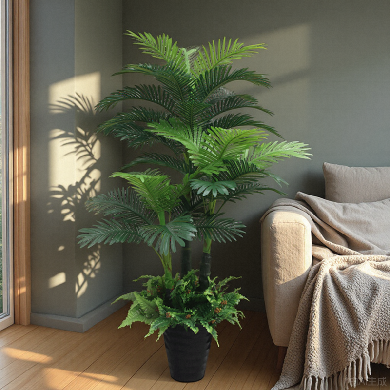 仿真散尾葵植物客厅大型盆栽摆件装饰假绿植防真盆景假花落地葵树