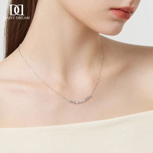 999纯银镶钻缠绕项链小众设计感