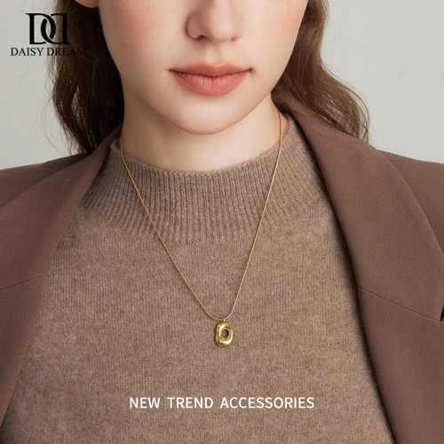 极简几何吊坠项链女小众设计