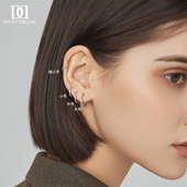 99纯银养耳洞耳环素圈耳钉女高级感耳骨钉睡觉免摘圈圈足银耳饰