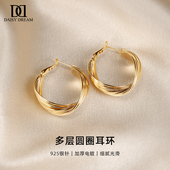 925纯银针法式 扭曲耳环女轻奢小众设计气质高级耳钉耳坠港风耳饰