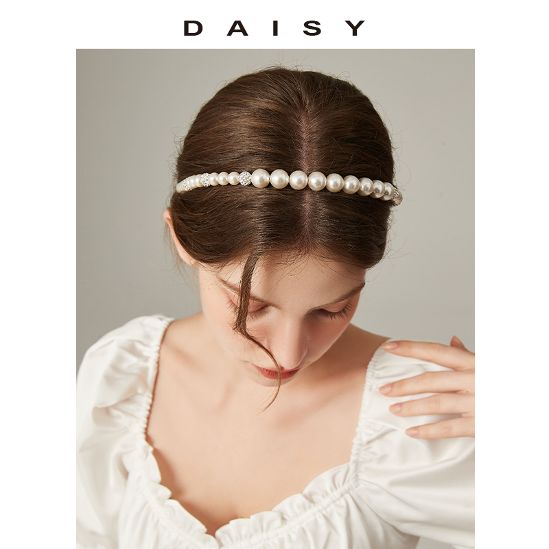 超仙风发箍网红新款高级感珍珠