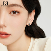 925纯银针复古钻石耳钉女小众设计高级感个性 C形耳环气质精致耳饰