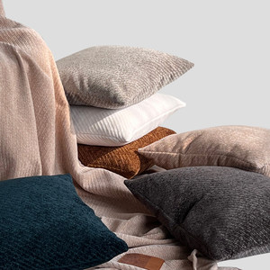 超柔玛尔斯棉绒抱枕轻奢高档酒店房间客厅沙发靠枕纯色加厚靠垫套