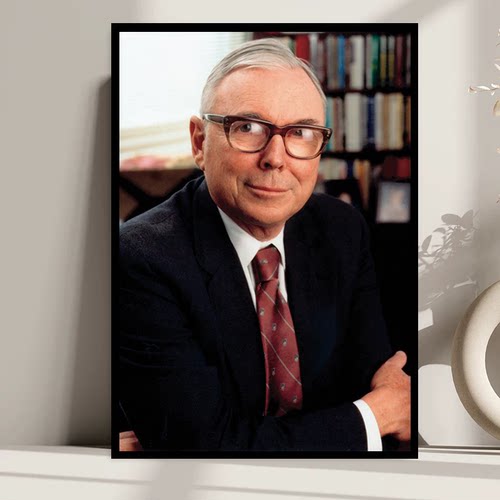 Charlie Munger 查理芒格企业家挂画办公室励志装饰画书房壁挂画