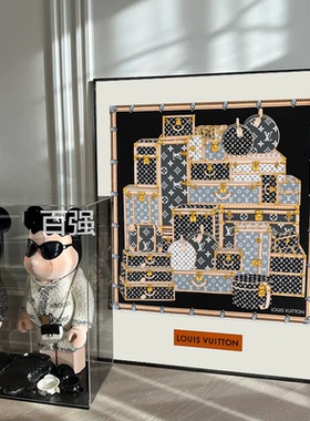 丝巾挂画奢侈品大牌北欧客厅落地画卧室床头装饰画餐厅沙发背景画
