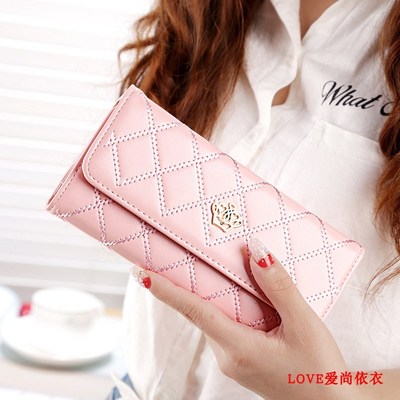 Long Wallet Women Purse Clutch for Girls Bags 钱包粉色小清新