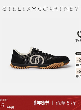 [低至5折]S-Wave Stella McCartney夏季Sport网眼饰边黑色运动鞋