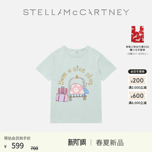 McCartney浅绿色卡通印花圆领童装 儿童Stella T恤 限时9折