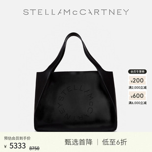 Stella LOGO McCartney黑色字母印花手提袋中号托特包 限时降价