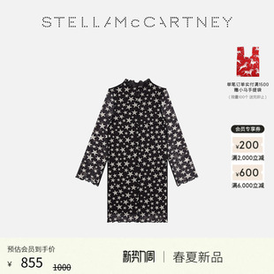 黑色直筒长袖 McCartney2026春夏新品 Stella 星星印花连衣裙 儿童
