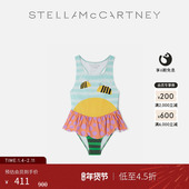 低至4.5折 Stella McCartney春季 童装 蜜蜂印花条纹连身泳衣