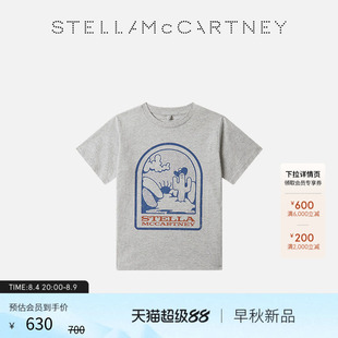 [换装][儿童]Stella McCartney新品中麻灰圆领仙人掌印花 T 恤