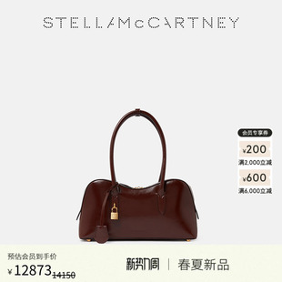 新品 McCartney2026夏季 Stella 红木棕双提手漆皮肩背包 Ryder