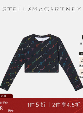 [低至5折]Stella McCartney秋冬童装黑色字母印花圆领卫衣