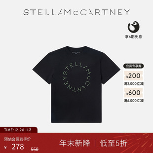 McCartney秋季 儿童Stella 黑色徽标图案T恤童装 低至5折