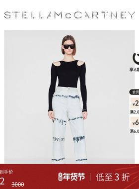 [低至3折]Stella McCartney肩部镂空个性针织衫黑色修身打底衫