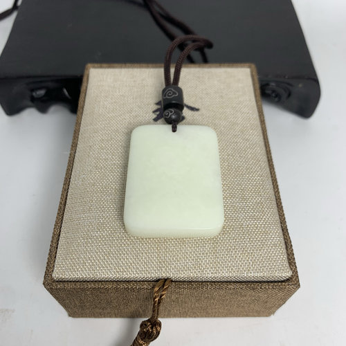 蓝田玉平安无事牌吊坠男女玉坠玉石项链玉佩玉挂件兵马俑同款