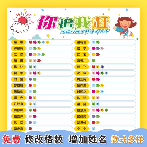 班级教室布置文化你追我赶评比栏