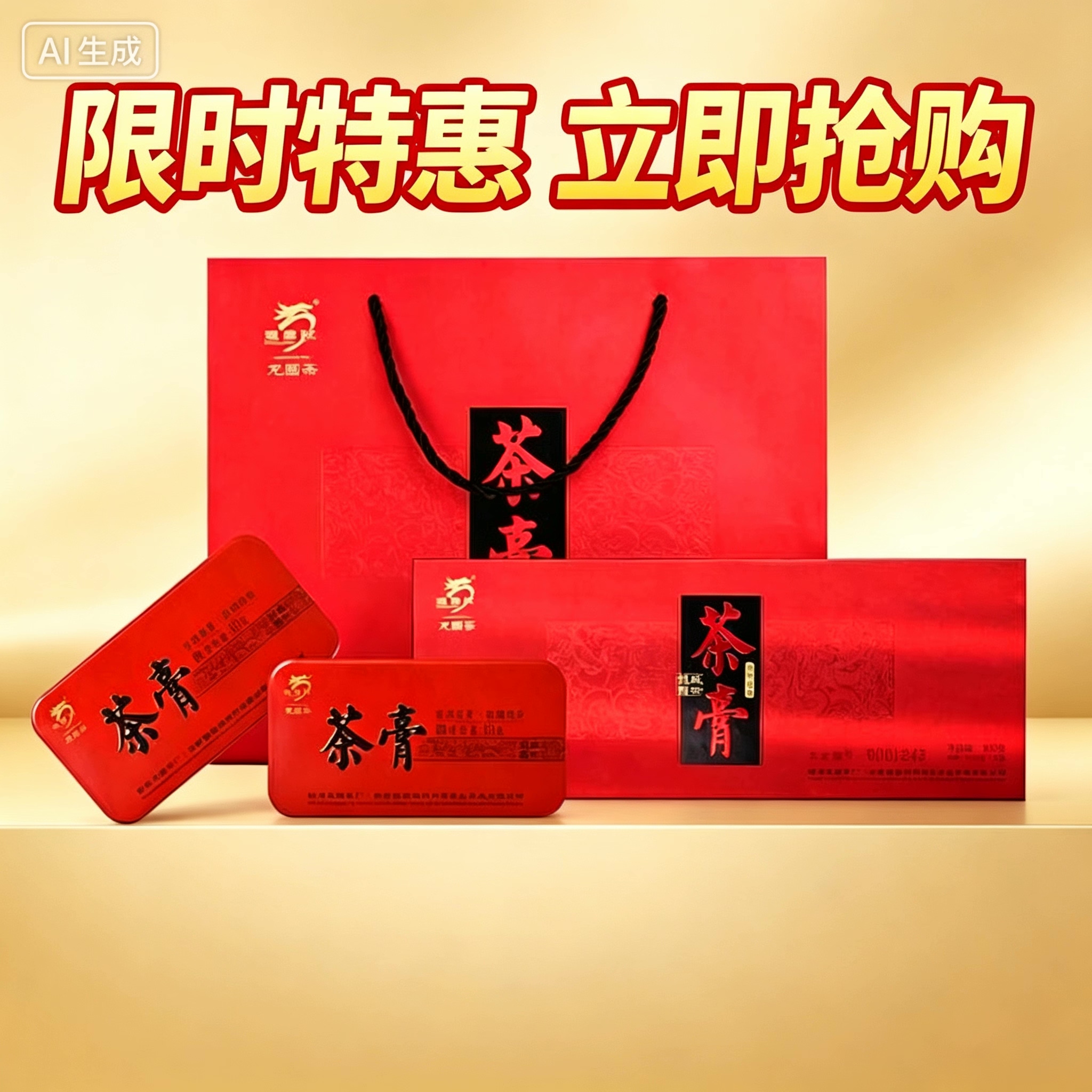 云南普洱茶龙园号普洱熟茶 茶膏100g 精致礼盒 高端礼品正品