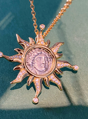 象征光明的太阳神古银币项链