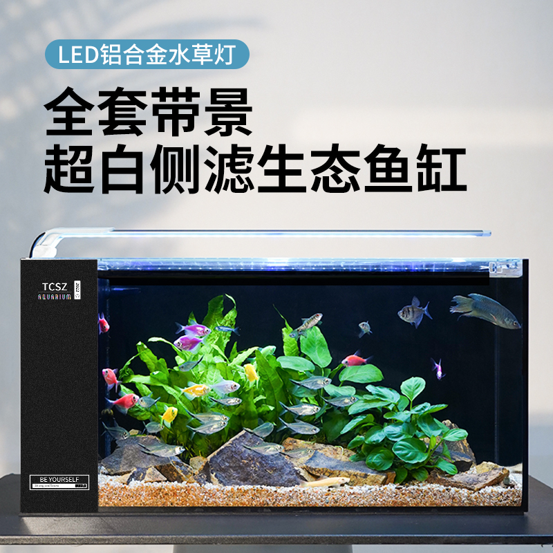 侧滤鱼缸全套造景溪流雷龙缸