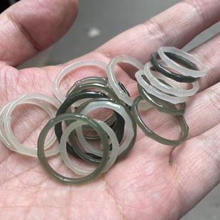 天然和田玉戒指竹节节节高升羊脂白宽窄细男女晴水石指环