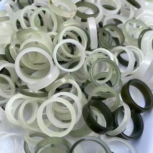 天然新疆和田玉戒指晴水墨玉宽窄直切细男女晴水石指环