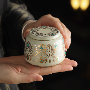 汝窑茶叶罐敦煌印象精品高档茶叶存储罐密封罐家用高端防潮储物罐