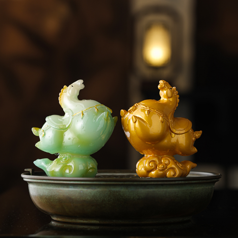 马踏祥云变色茶宠摆件十二生肖