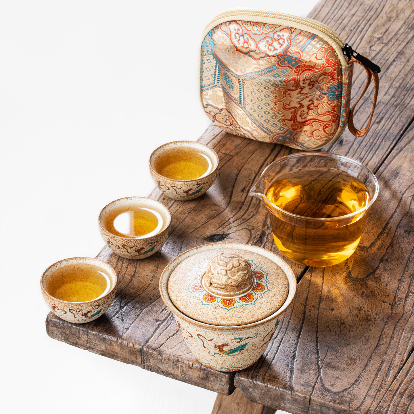 敦煌飞天陶瓷快客杯户外便携式旅行茶具套装一碗三杯一人独饮茶具,餐饮具,旅行茶具,淘宝优惠券,粉丝福利购,淘宝优惠卷