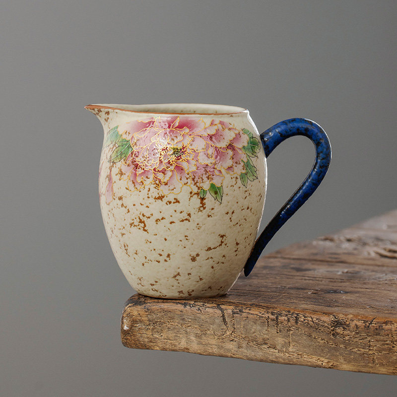 青花火石红金丝牡丹飞天公道杯2025新款陶瓷公杯单个分茶器茶海,餐饮具,公道杯,淘宝优惠券,粉丝福利购,淘宝优惠卷