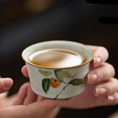 陶瓷汝窑茶具开片主人杯单杯