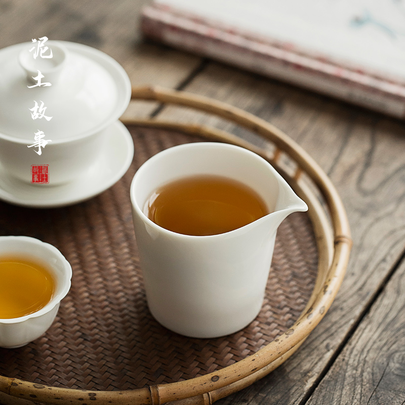 德化猪油公道杯茶漏套装禅意陶瓷
