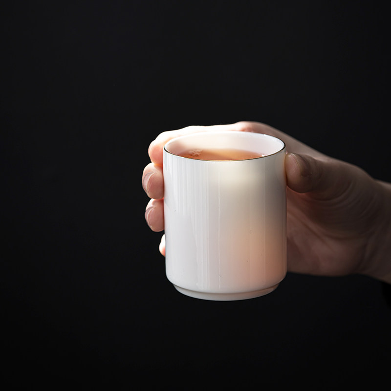 德化羊脂玉瓷单个直筒玉瓷茶杯主人杯白瓷功夫大小茶杯品茗杯喝茶,餐饮具,茶杯,淘宝优惠券,粉丝福利购,淘宝优惠卷